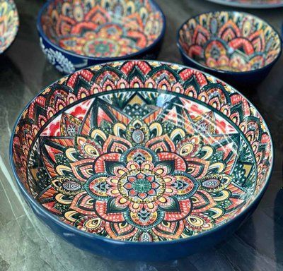 Салатница 26см&times;7см, 2400мл Olens &laquo;Рисованная синяя&raquo;, 8030-457 8030-457 фото