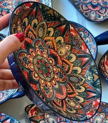 Тарелка 20см&times;4,5см, 700мл Olens &laquo;Рисованная синяя&raquo;, 8030-448 8030-448 фото