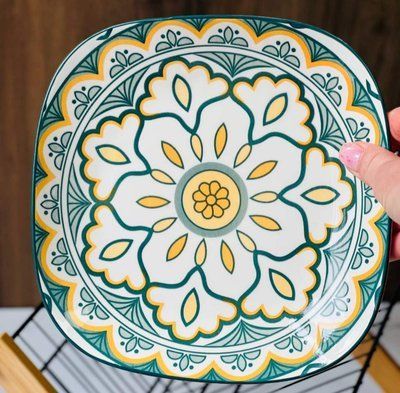 Тарелка квадратная, зеленая, 20,5см&times;2,5см Olens &laquo;Тригорье&raquo; 102-608-2 102-608-2 фото