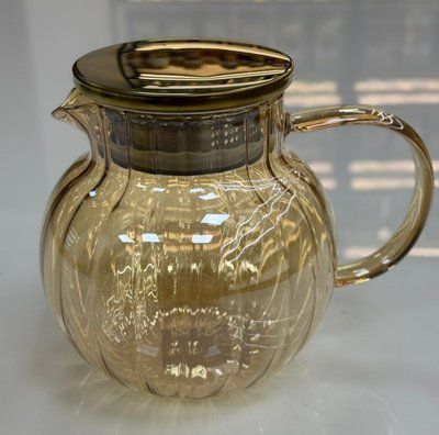 Чайник заварювальний, скляний, 1100мл, Olens "Панянка", бурштиновий, 102-1183 102-1183 фото