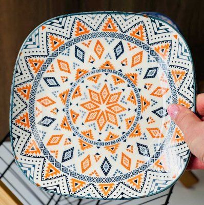 Тарелка квадратная, оранжевая, 20,5см&times;2,5см, Olens &laquo;Тригорье&raquo;&nbsp;102-608-5 102-608-5 фото