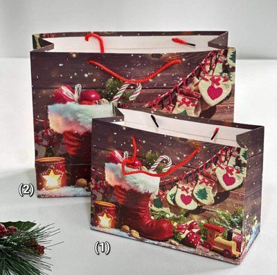 Пакет (2) 2шт Olens "Счастливого рождества", 32*25*11CM, 102-255-1 102-255-1 фото
