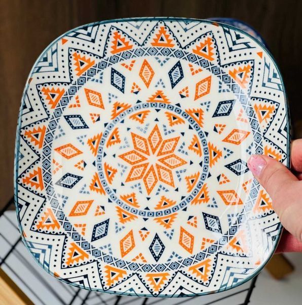 Тарелка квадратная, оранжевая, 20,5см&times;2,5см, Olens &laquo;Тригорье&raquo;&nbsp;102-608-5 102-608-5 фото