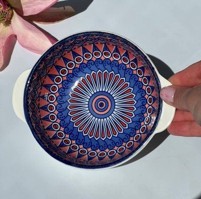 Тарелка с ручками, глубокая, синяя, 350 мл Olens &laquo;Тригорье&raquo; 102-600-10&nbsp; 102-600-10  фото