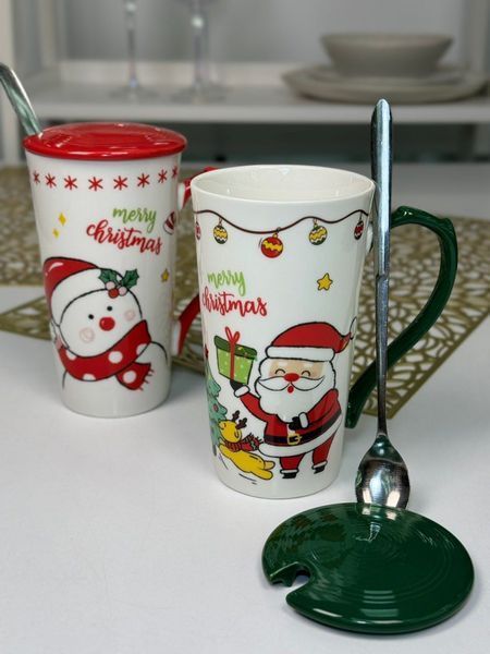 Кружка з кришкою і ложкою Olens "Біг-санта", 380мл, 102-1088 102-1088 фото