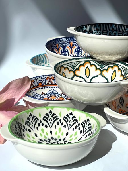 Тарелка с ручками, глубокая, синяя, 350 мл Olens &laquo;Тригорье&raquo; 102-600-10&nbsp; 102-600-10  фото