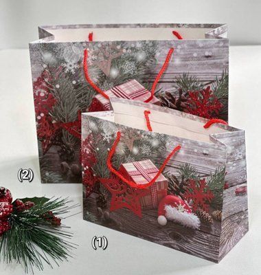 Пакет (1) 2шт Olens "Счастливого рождества", 24*18*10CM, 102-254-4 102-254-4 фото
