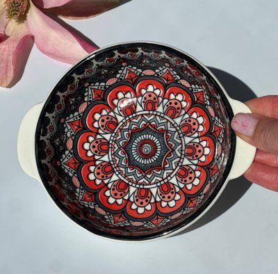 Тарелка с ручками, глубокая, черная, 350 мл Olens &laquo;Тригорье&raquo; 102-600-1&nbsp; 102-600-1  фото