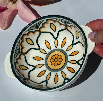 Тарелка с ручками, глубокая, зеленая, 350 мл Olens &laquo;Тригорье&raquo; 102-600-9&nbsp; 102-600-9  фото