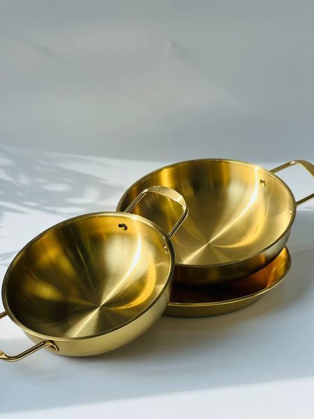 Миска з ручками 20*30*6,4см Olens "Салат" золота, 1500мл, 102-1365 102-1365 фото