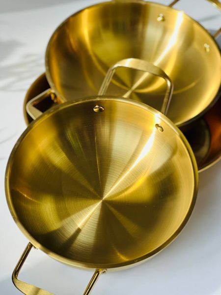 Миска з ручками 20*30*6,4см Olens "Салат" золота, 1500мл, 102-1365 102-1365 фото