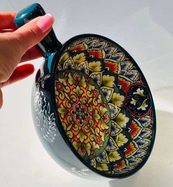 Тарелка глубокая с ручкой, тёмно-зелёная, 500мл, 21,5см &laquo;Тригорье&raquo; 102-619-3 102-619-3 фото